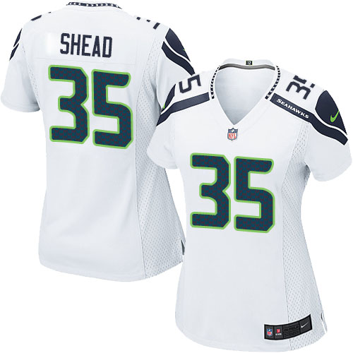 Women's Elite DeShawn Shead Nike Jersey White Road - #35 NFL Seattle Seahawks